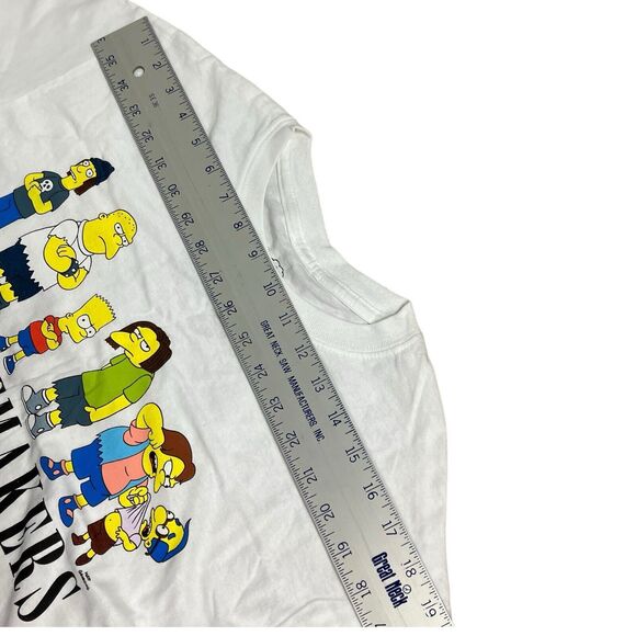 The Simpsons T-Shirt Adult M White Trouble Makers Bart Millhouse Nelson Bully - Picture 5 of 7